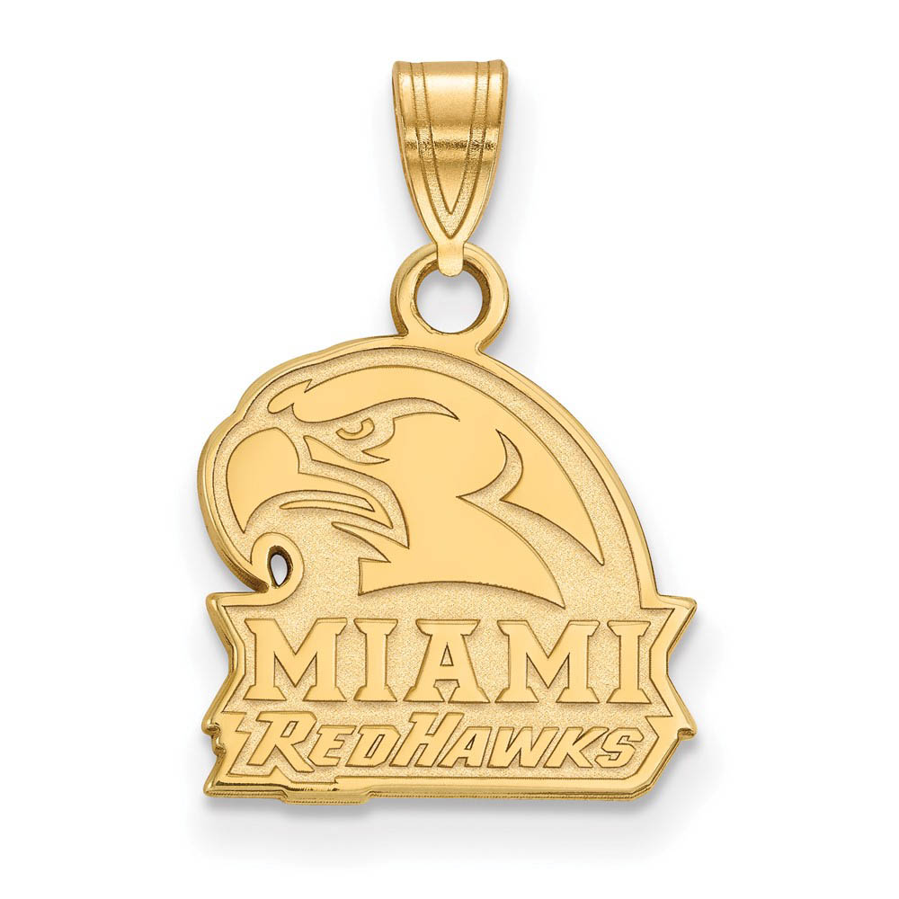 14k Yellow Gold Miami U Logo Pendant