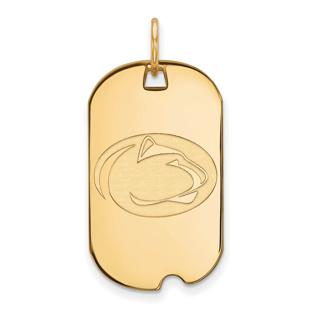 14k Yellow Gold Penn State Dog Tag Pendant