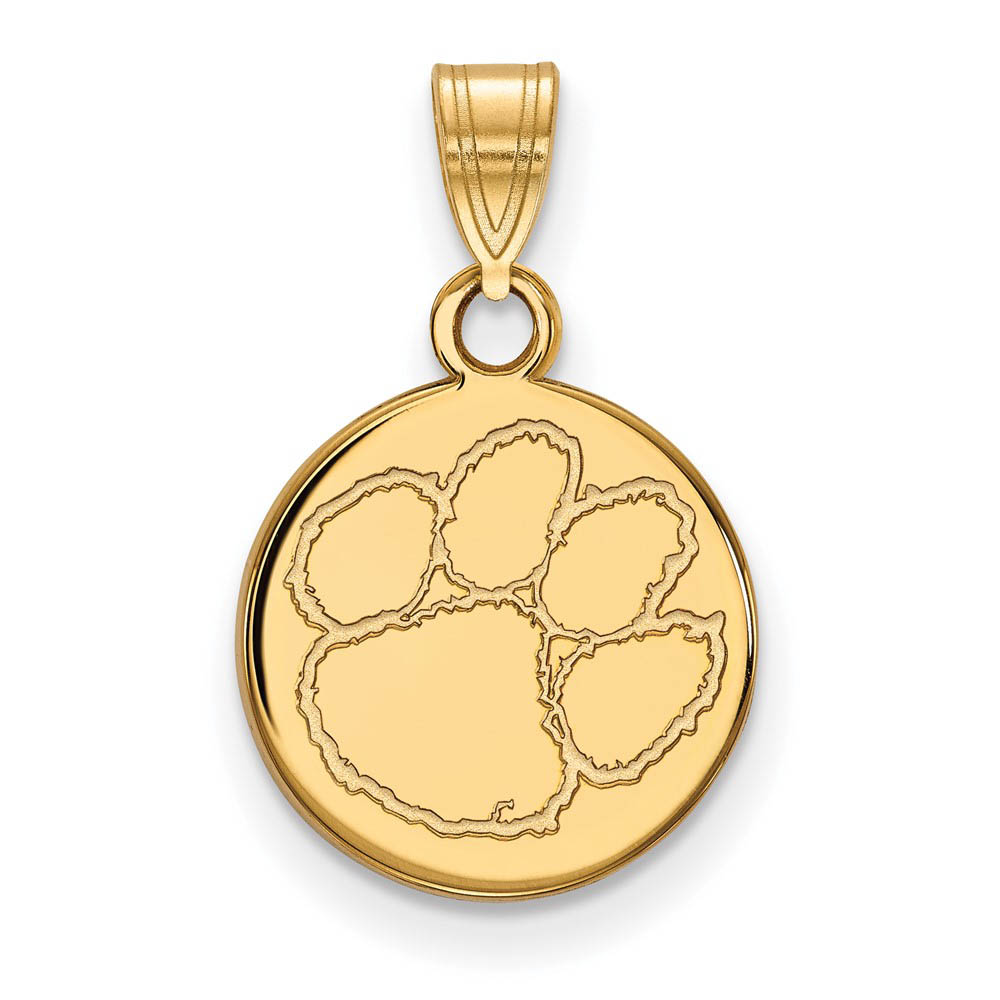 14k Yellow Gold Clemson U Disc Pendant