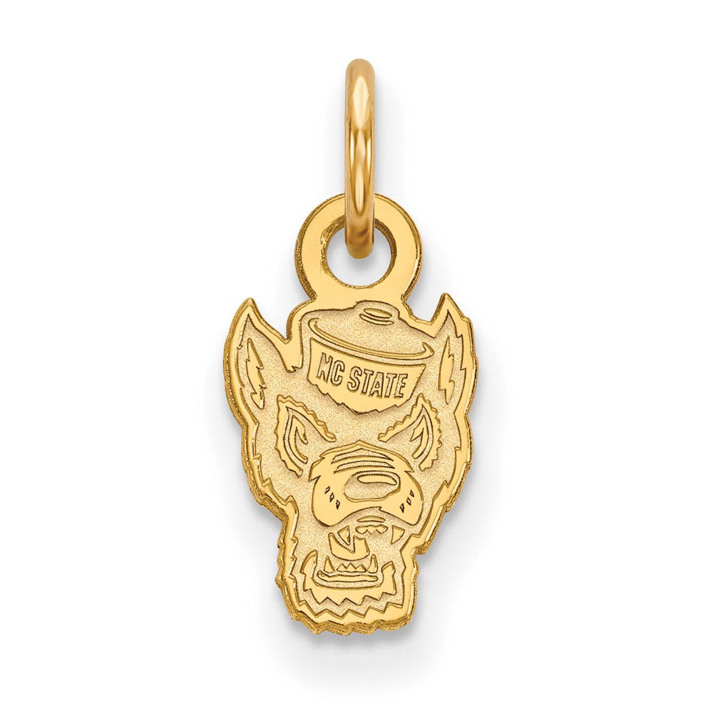 14k Yellow Gold North Carolina State (Tiny) Logo Charm or Pendant