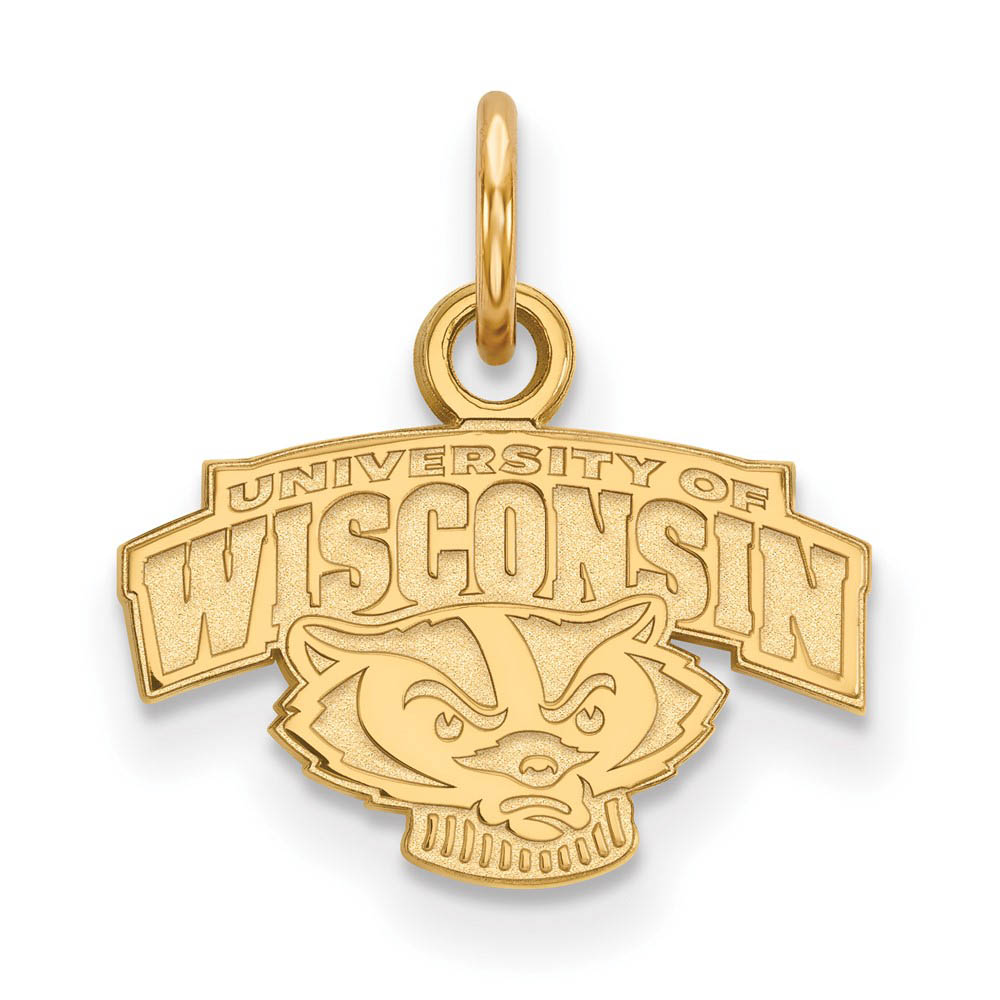 14k Yellow Gold U. of Wisconsin (Tiny) Mascot Logo Charm or Pendant