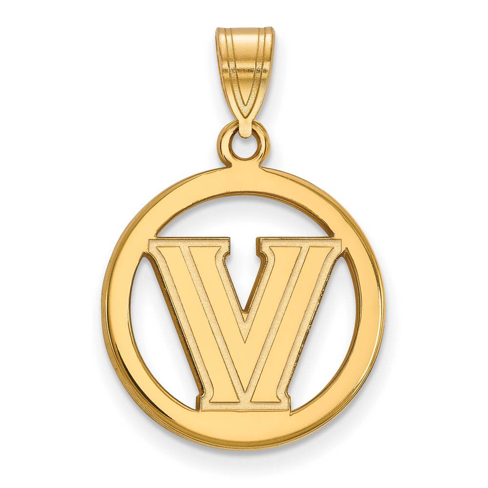 14k Gold Plated Silver Villanova U. SM Logo Circle Pendant