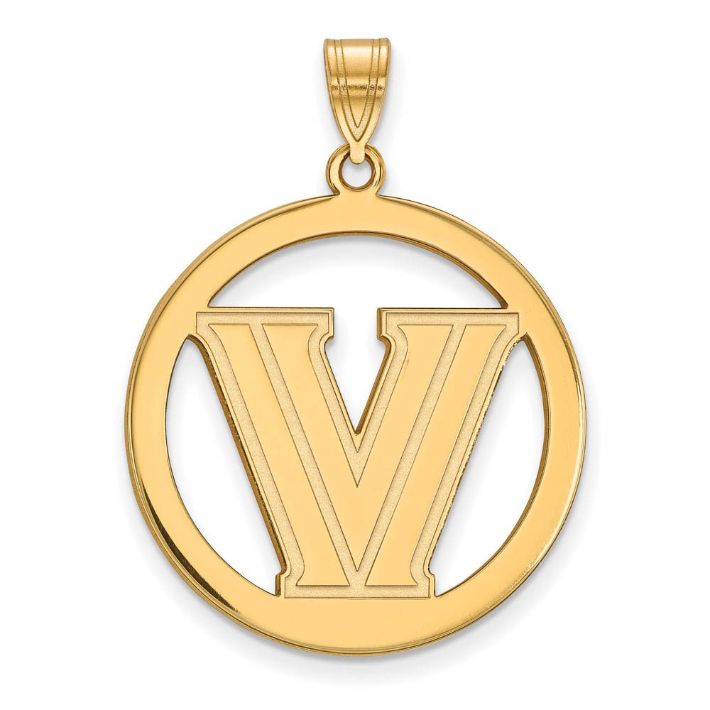 14k Gold Plated Silver Villanova U. Logo Circle Pendant