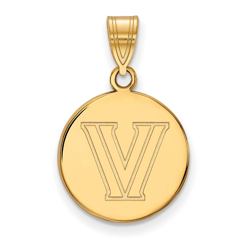 14k Gold Plated Silver Villanova U. MD Logo Disc Pendant