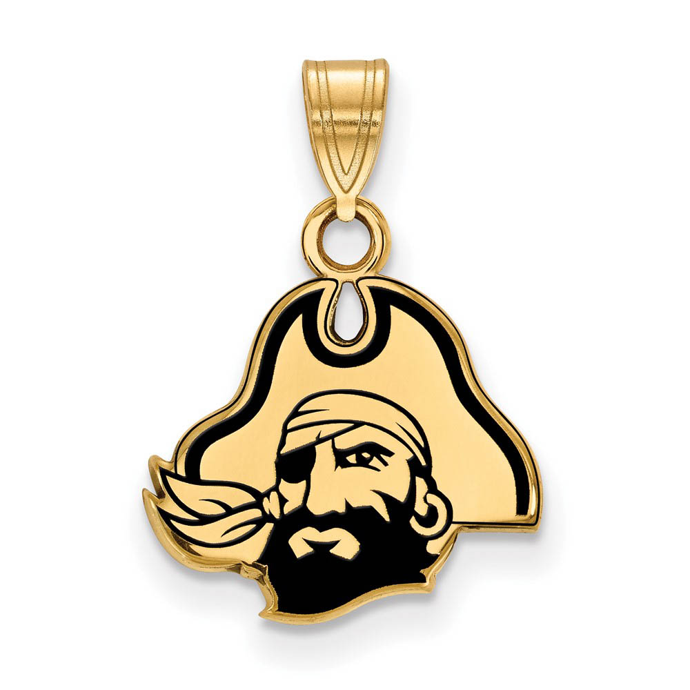 14k Gold Plated Silver East Carolina Univ. Enamel Pendant