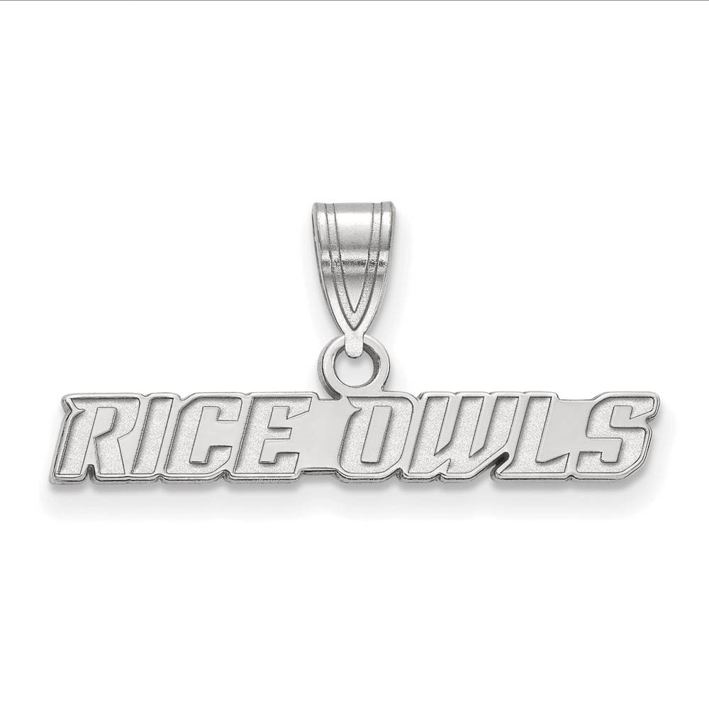 Sterling Silver Rice U. Crest Pendant