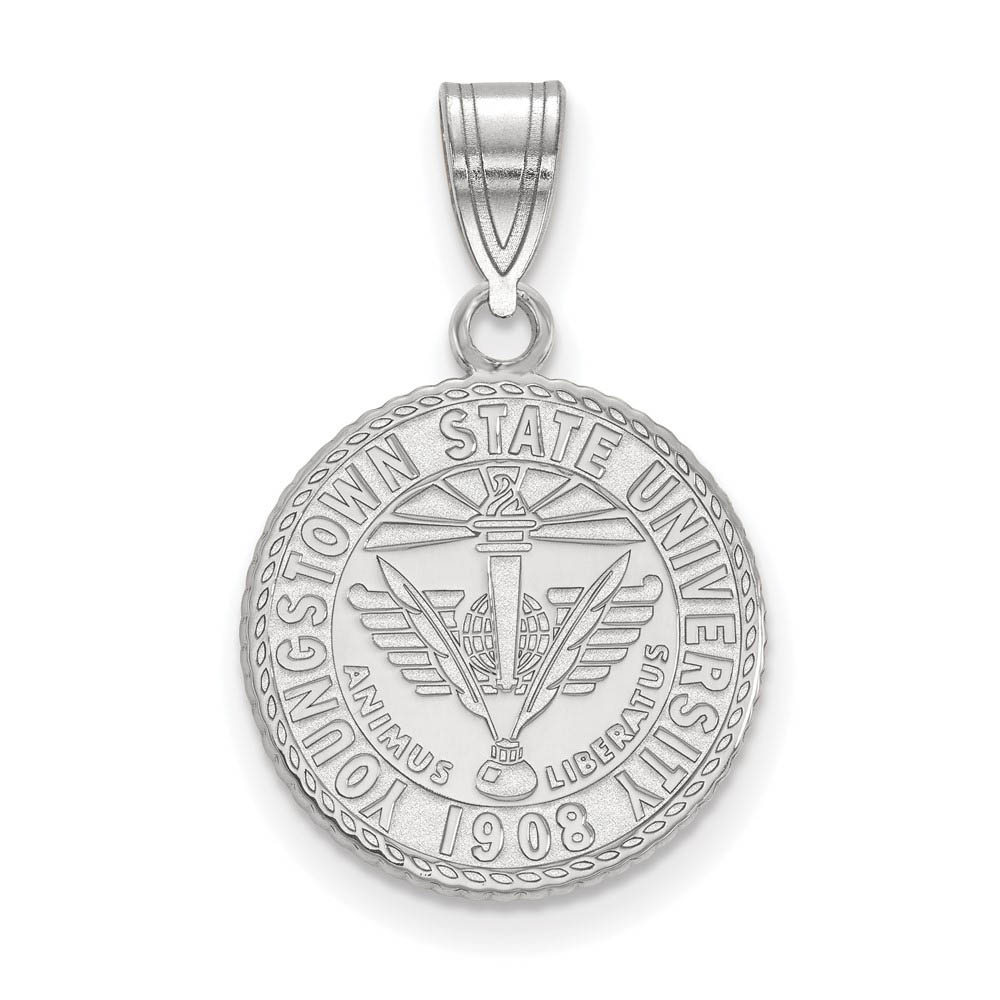 Sterling Silver Youngstown State Crest Disc Pendant