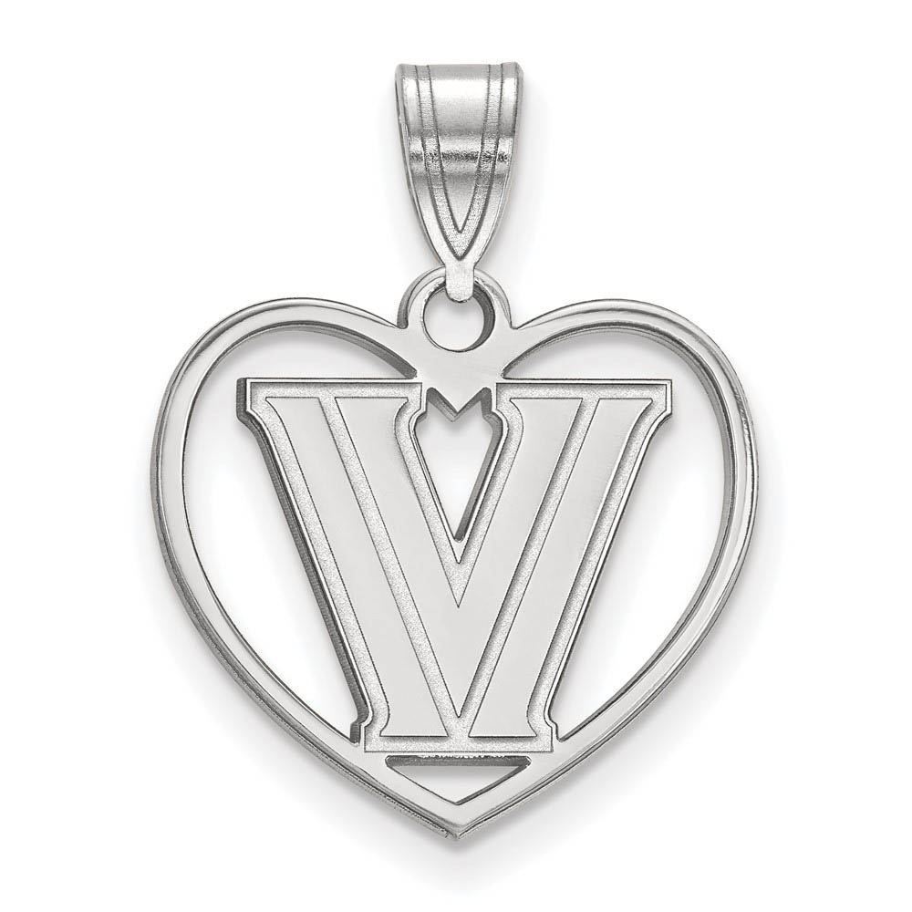 Sterling Silver Villanova U. Logo Heart Pendant