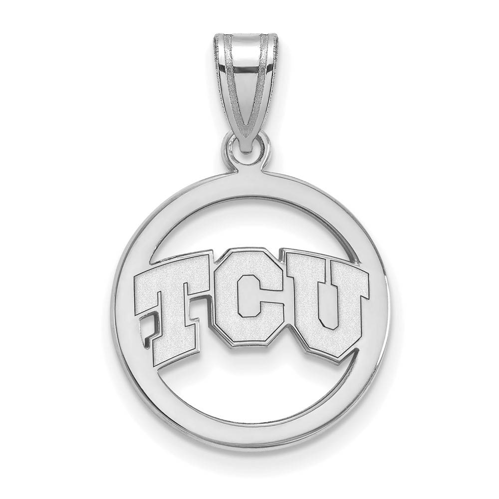 Sterling Silver Texas Christian U. Circle Pendant