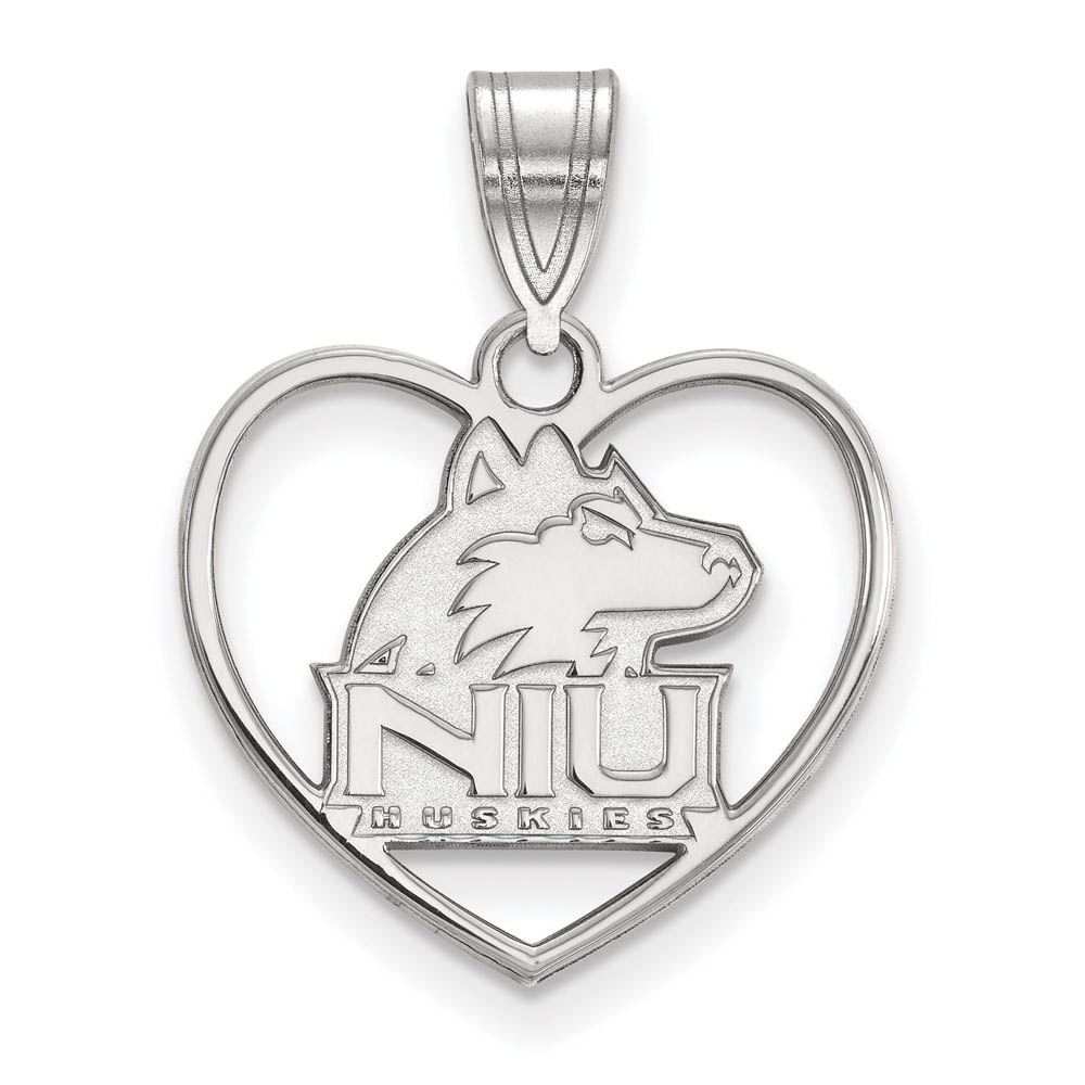 Sterling Silver Northern Illinois U. Heart Pendant