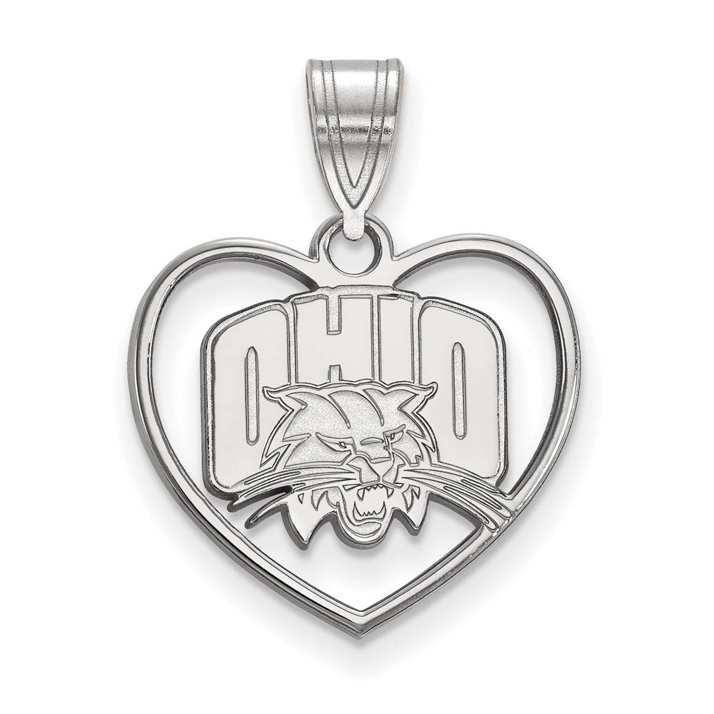 Sterling Silver Ohio U. Heart Pendant