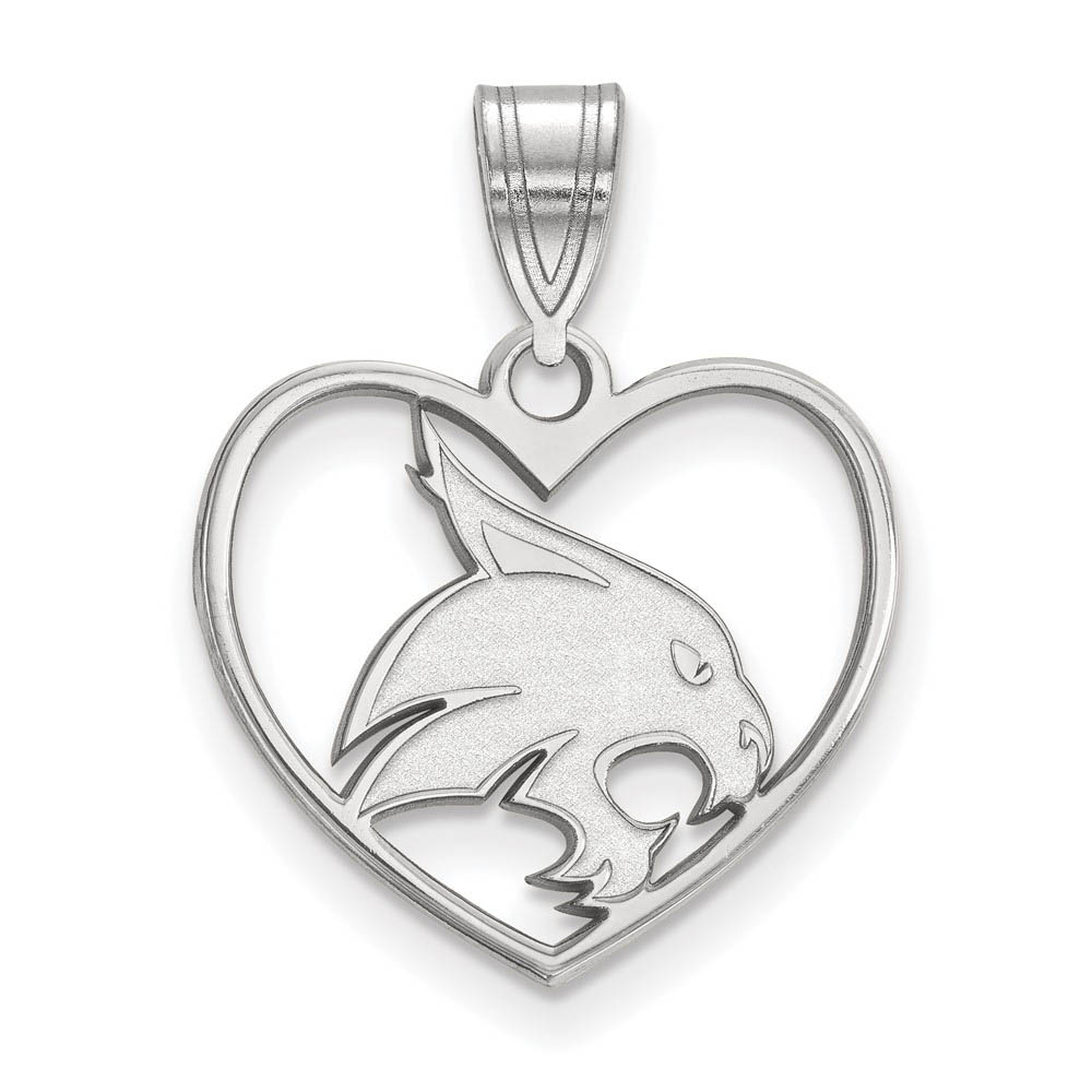 Sterling Silver Texas State Heart Pendant