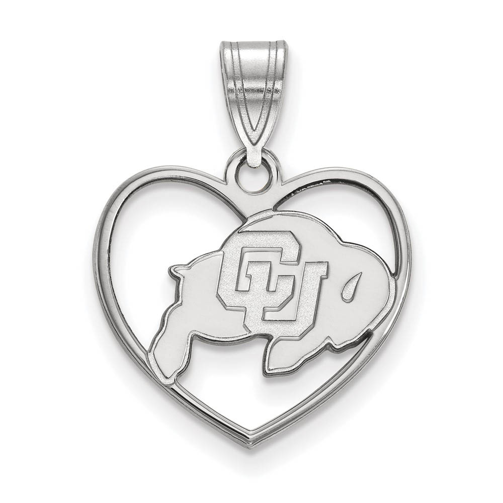 Sterling Silver U. of Colorado Heart Pendant