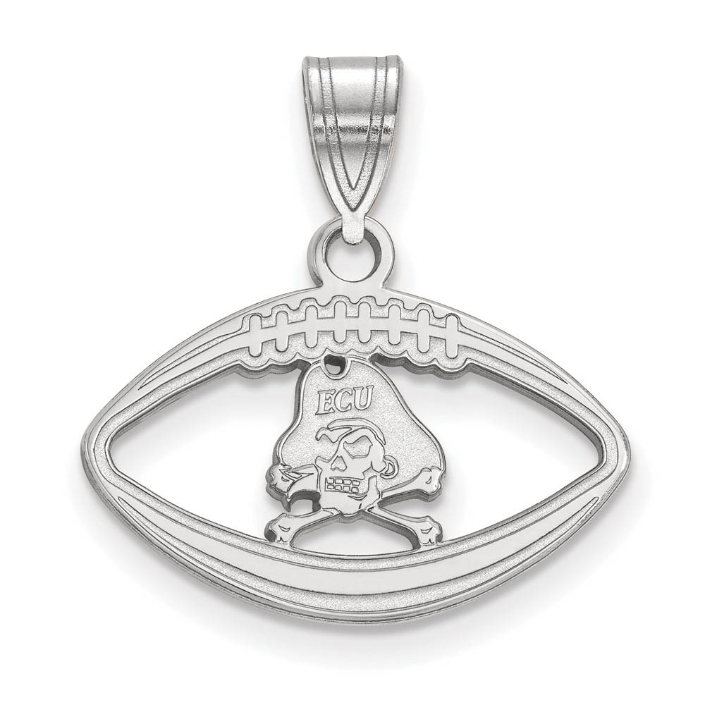 Sterling Silver East Carolina U Mascot Football Pendant
