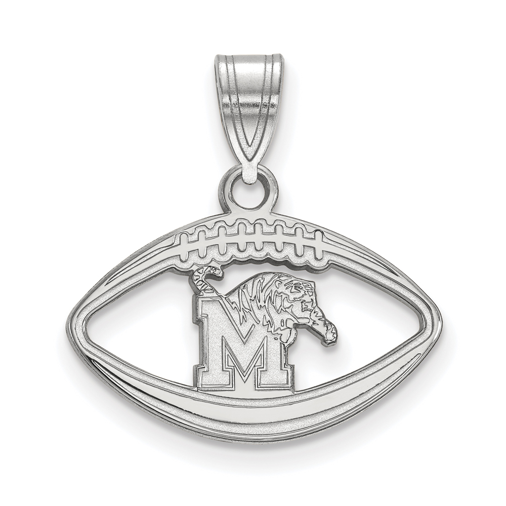 Sterling Silver U. of Memphis Football Pendant