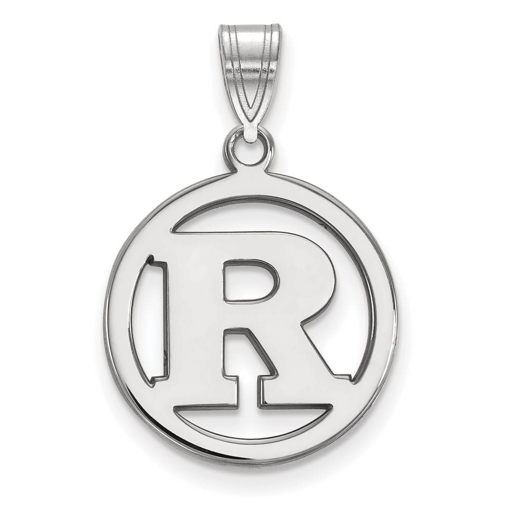 Sterling Silver Rutgers Initial R Circle Pendant