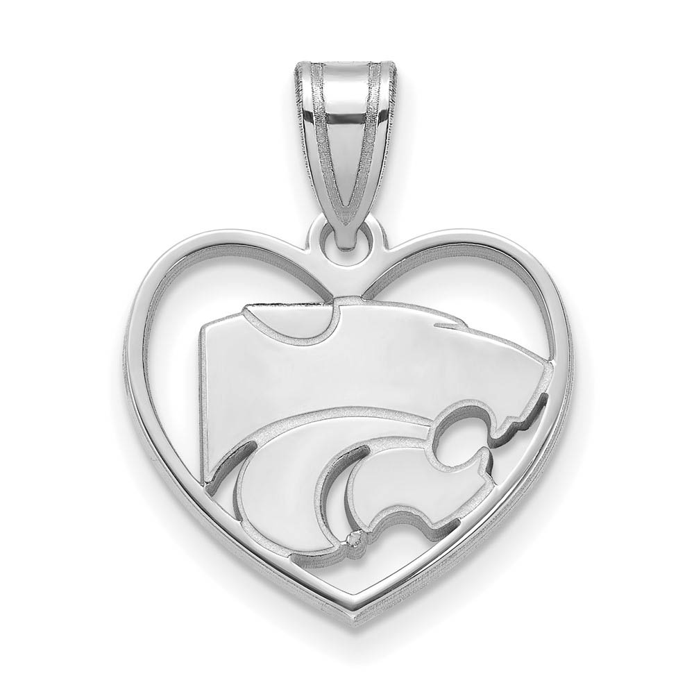 Sterling Silver Kansas State Heart Pendant