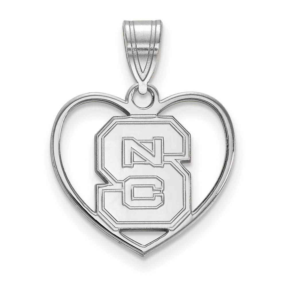 Sterling Silver North Carolina State Heart 'NCS' Pendant