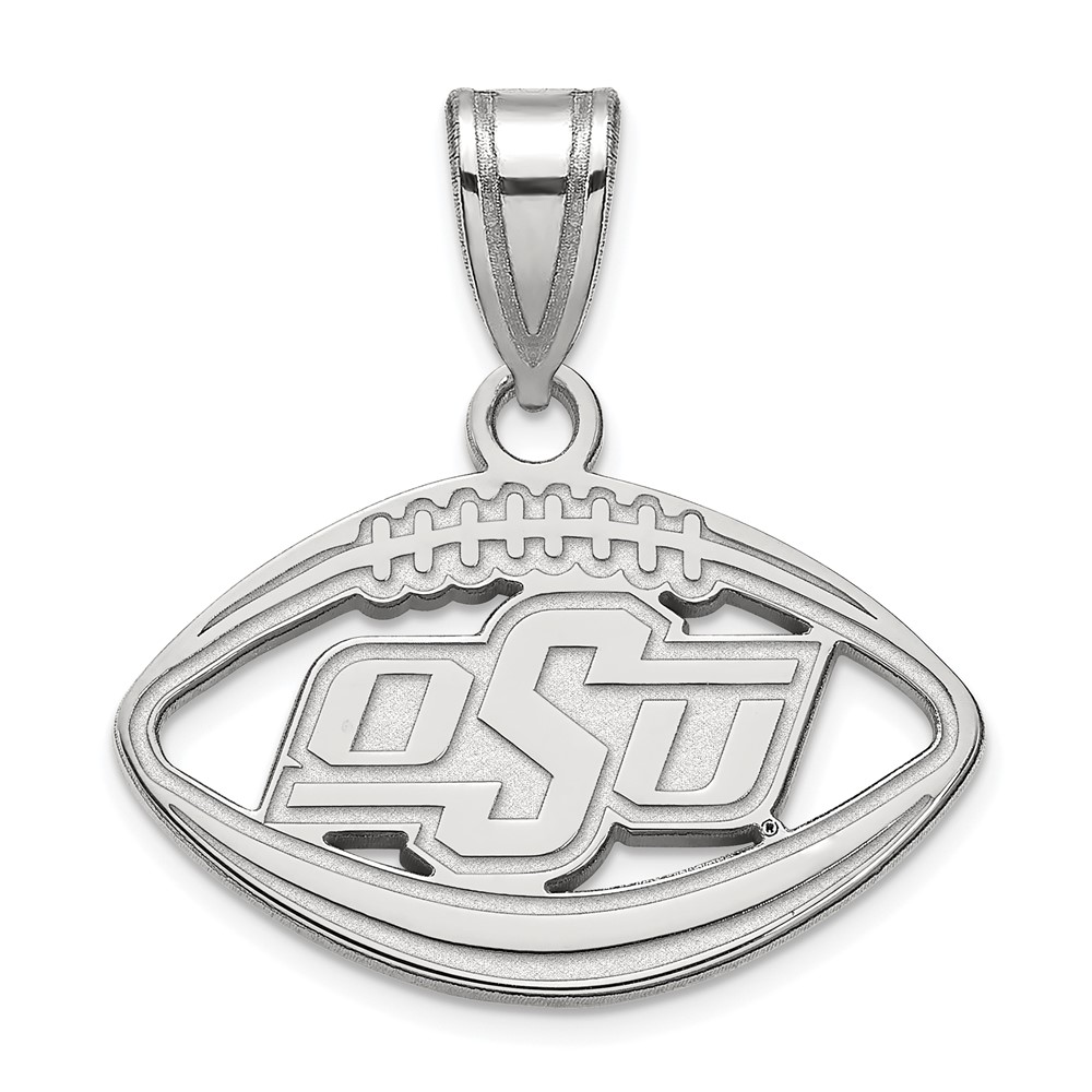 Sterling Silver Oklahoma State Football Pendant
