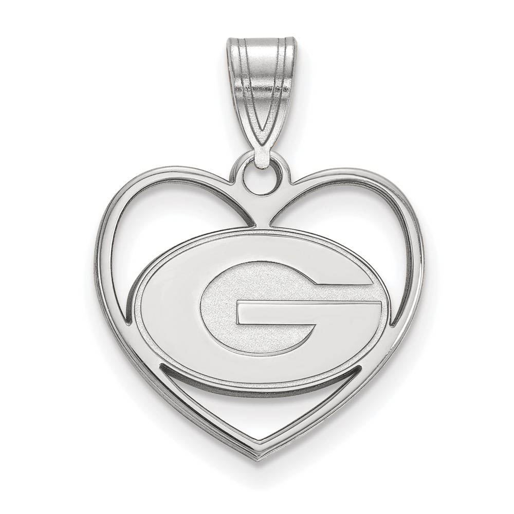 Sterling Silver U. of Georgia 'G' Heart Pendant