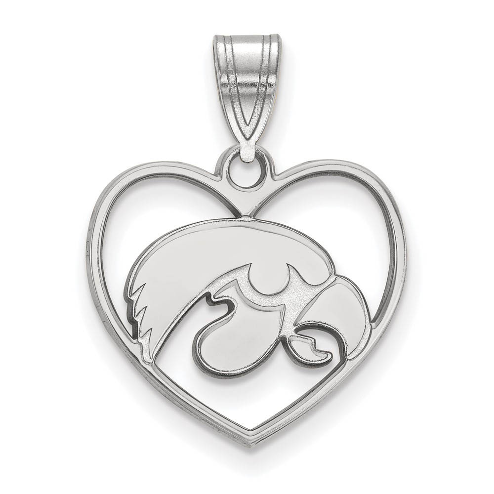 Sterling Silver U. of Iowa Heart Pendant