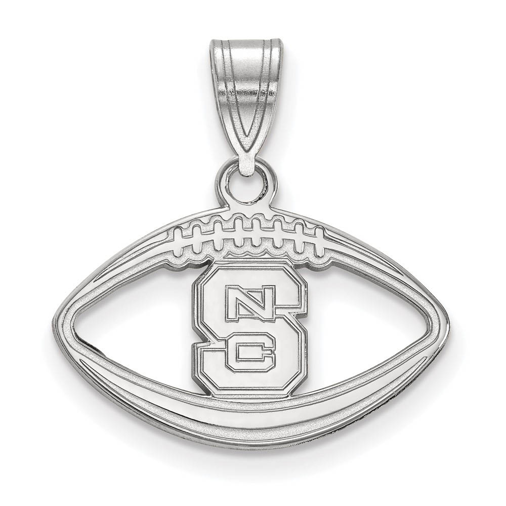 Sterling Silver North Carolina State Football Pendant