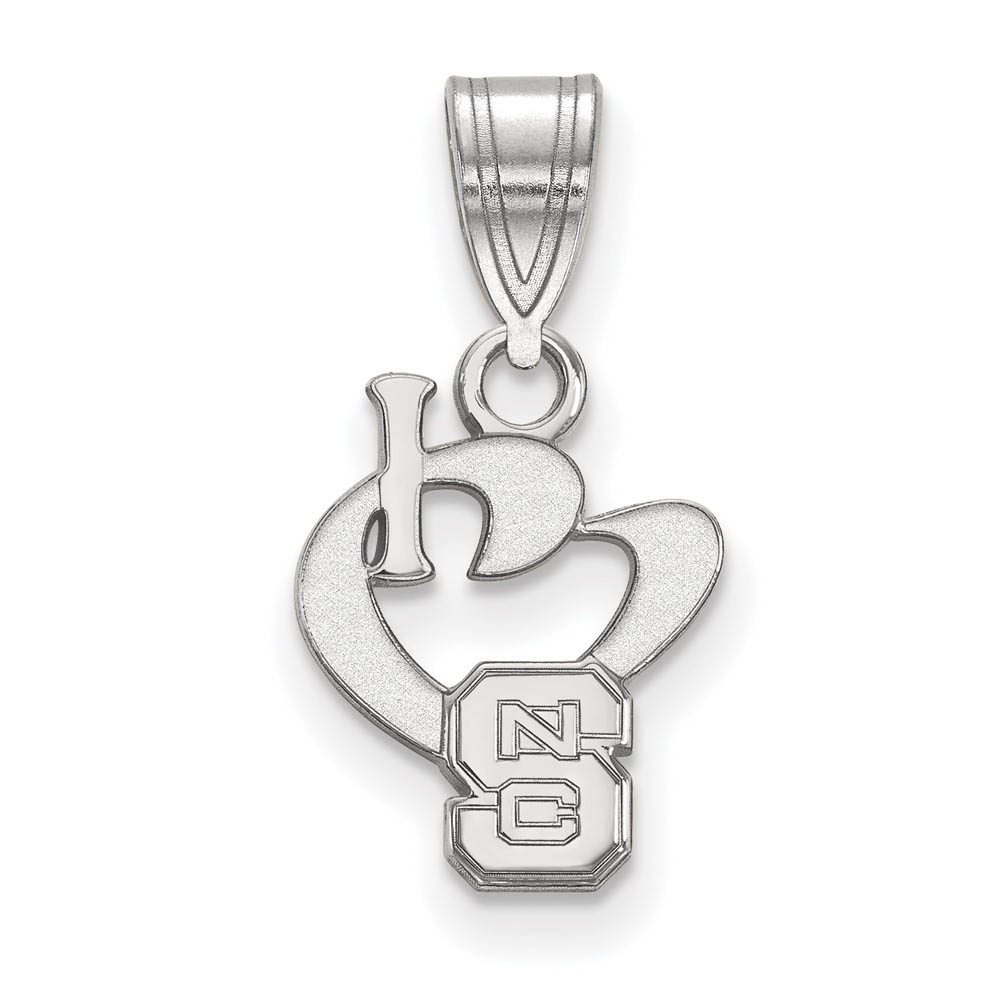 Sterling Silver North Carolina State I Love Logo Pendant