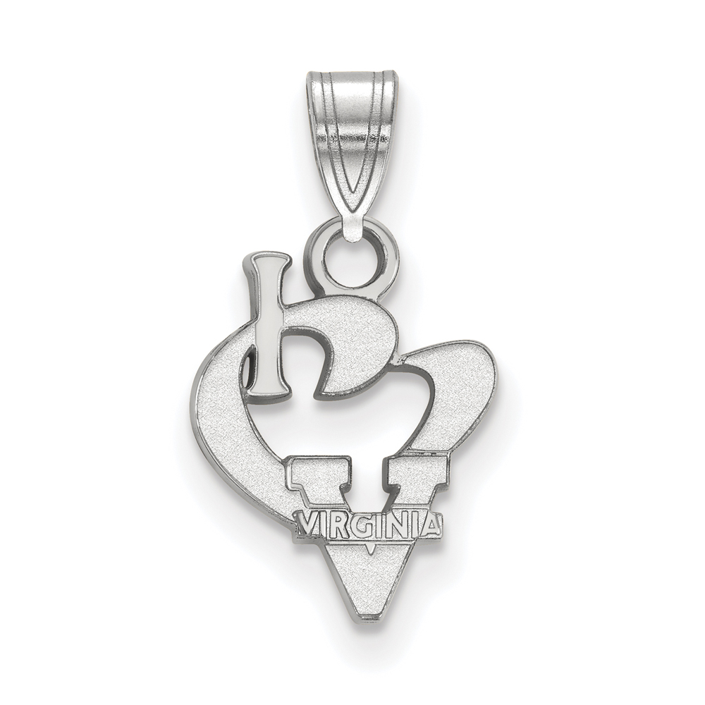 Sterling Silver U. of Virginia I Love 'V' Logo Pendant