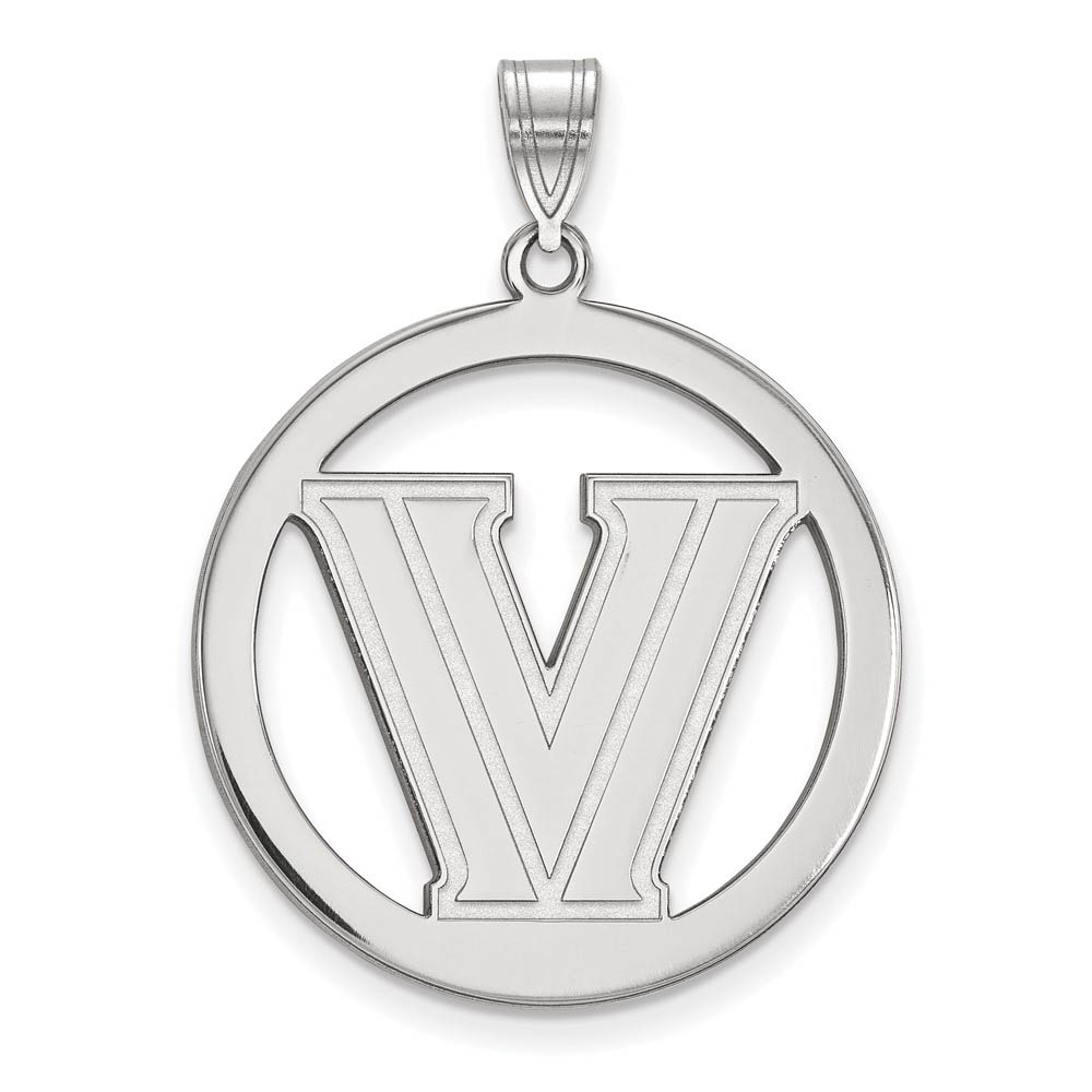 Sterling Silver Villanova U. Logo Circle Pendant