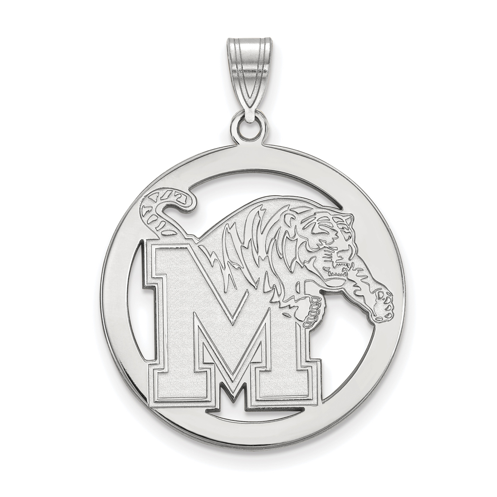 Sterling Silver U. of Memphis Logo Circle Pendant