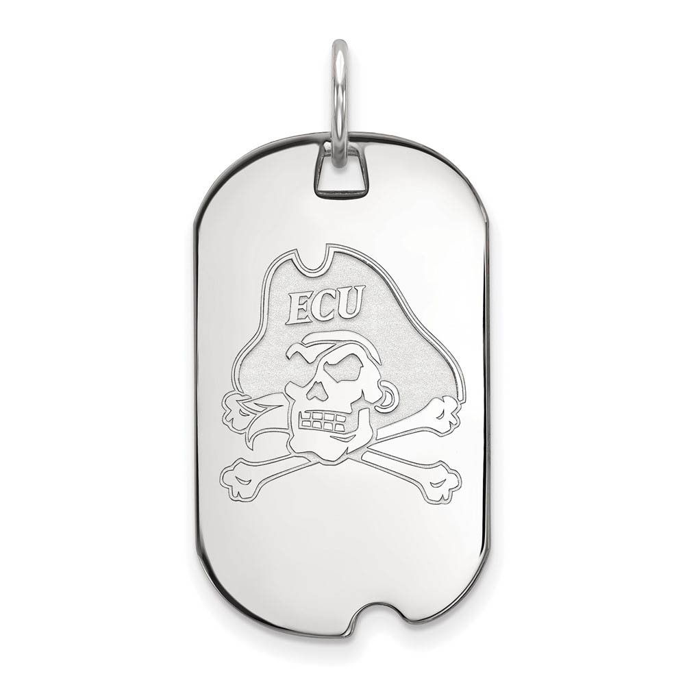 Sterling Silver East Carolina U Dog Tag Pendant