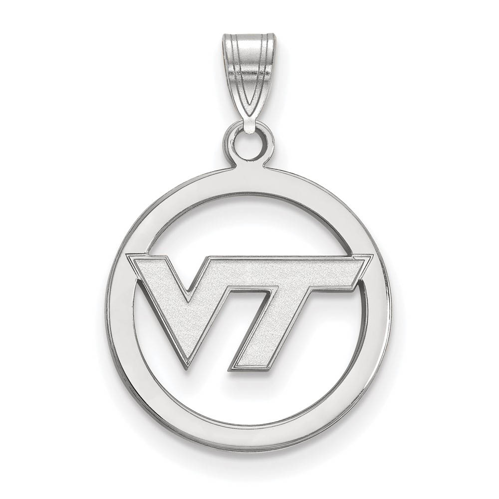 Sterling Silver Virginia Tech Logo Circle Pendant