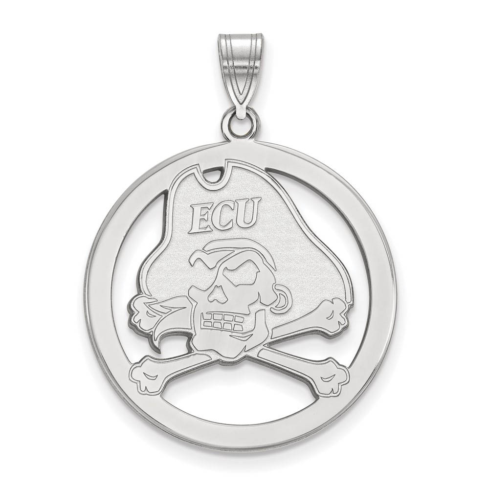 Sterling Silver East Carolina U Circle Pendant