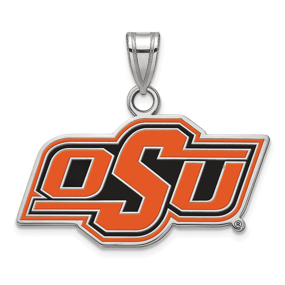 Sterling Silver Oklahoma State Enamel Pendant