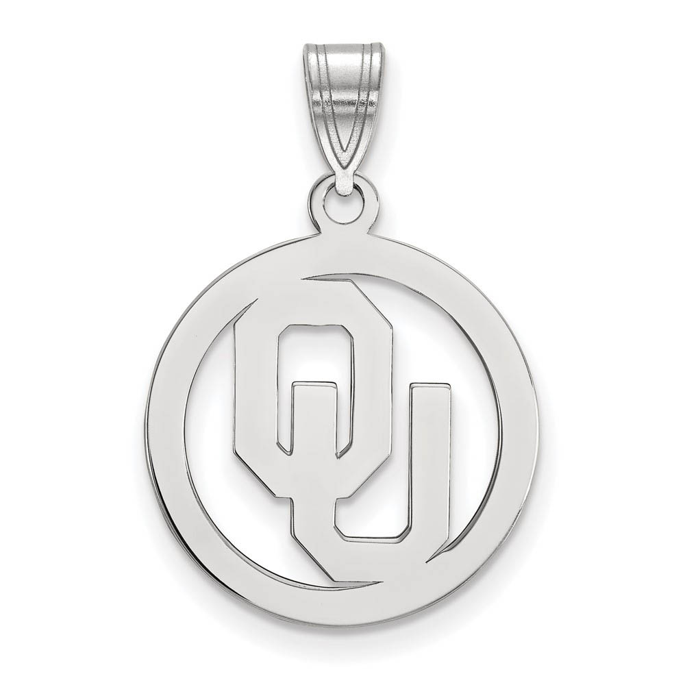 Sterling Silver U. of Oklahoma Circle Pendant