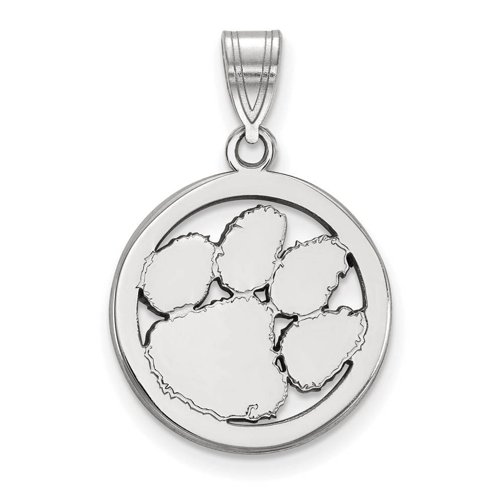 Sterling Silver Clemson U Circle Pendant