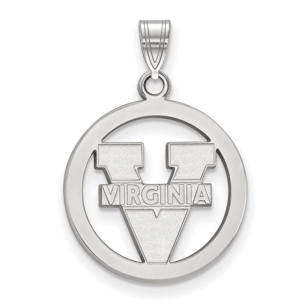 Sterling Silver U. of Virginia SM 'V' Logo Circle Pendant
