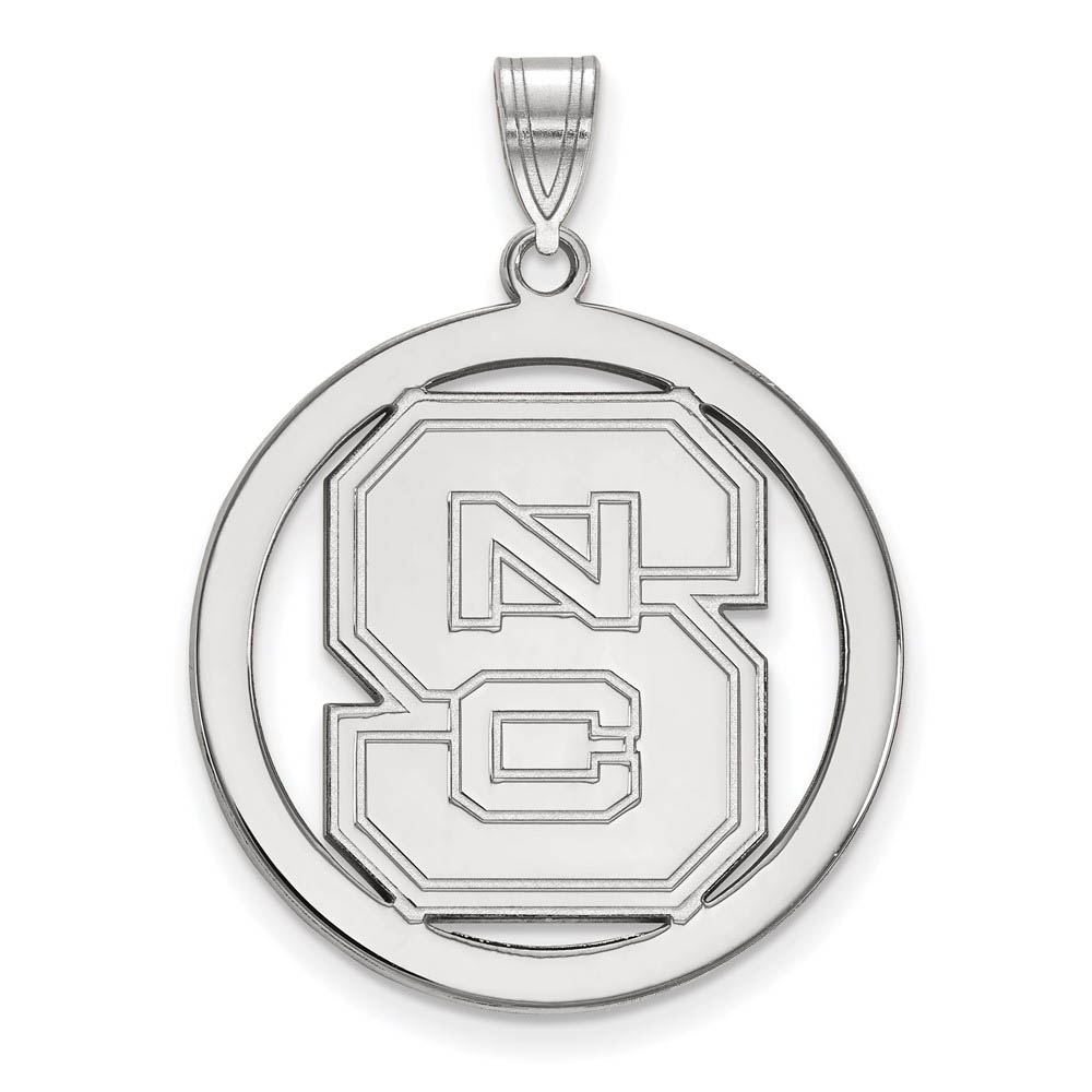 Sterling Silver North Carolina State 'NCS' Circle Pendant