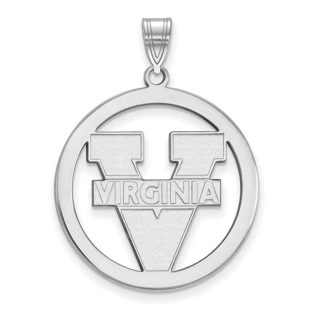 Sterling Silver U. of Virginia 'V' Logo Circle Pendant