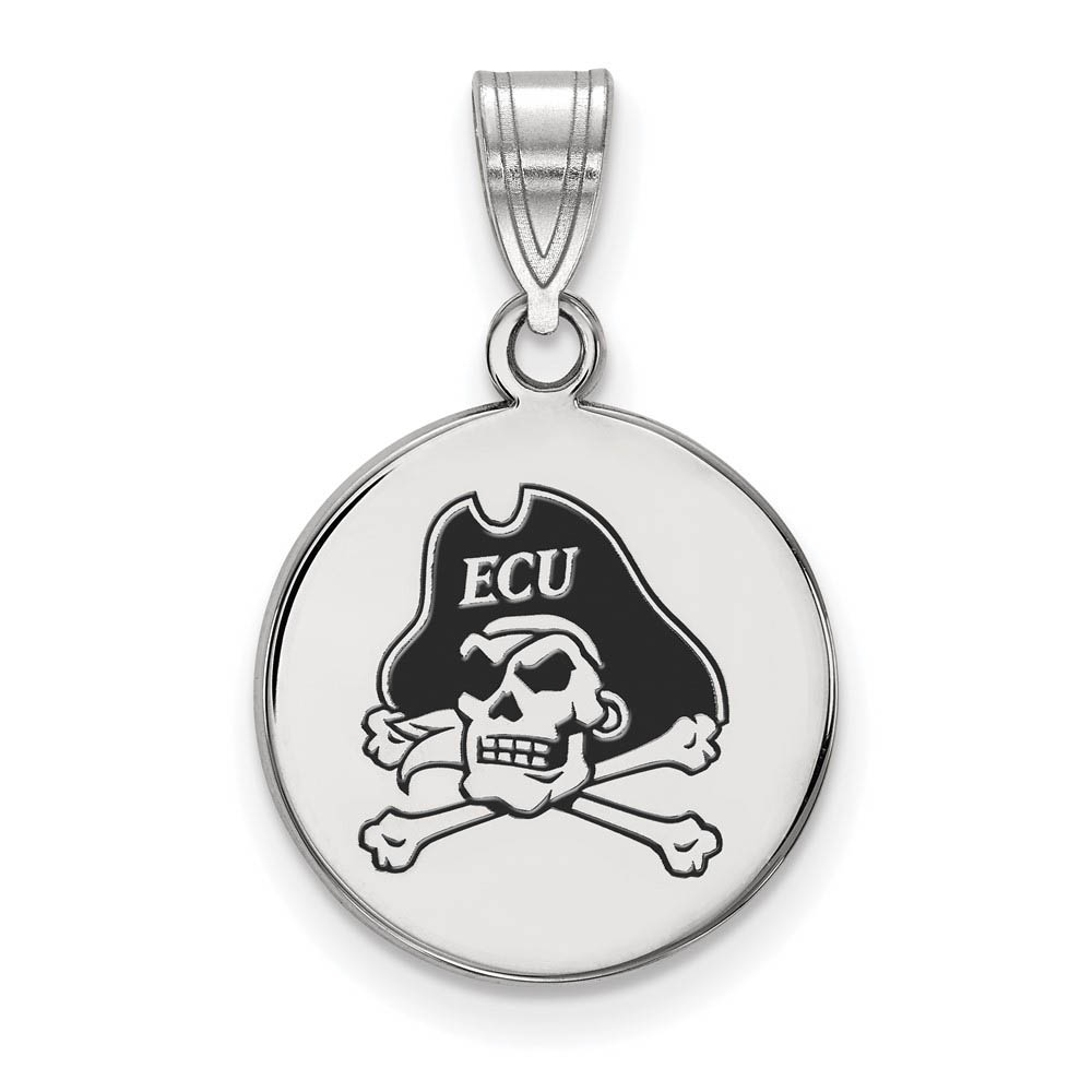 Sterling Silver East Carolina U Enamel Disc Pendant