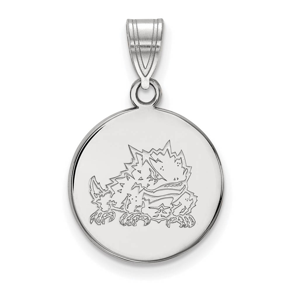 Sterling Silver Texas Christian U. Disc Pendant