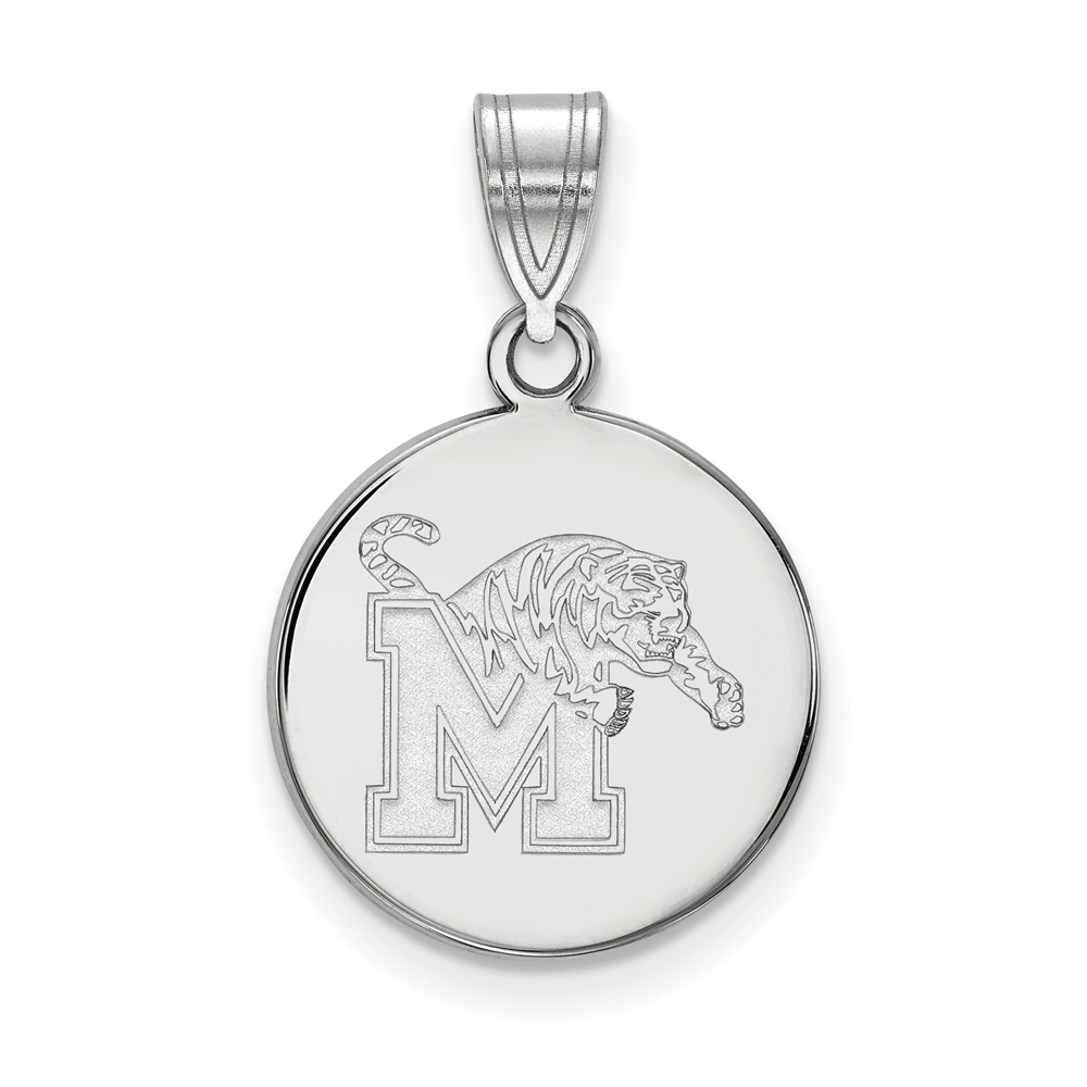 Sterling Silver U. of Memphis Logo Disc Pendant
