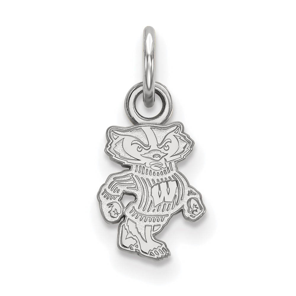 Sterling Silver U. of Wisconsin (Tiny) Badgers Charm or Pendant