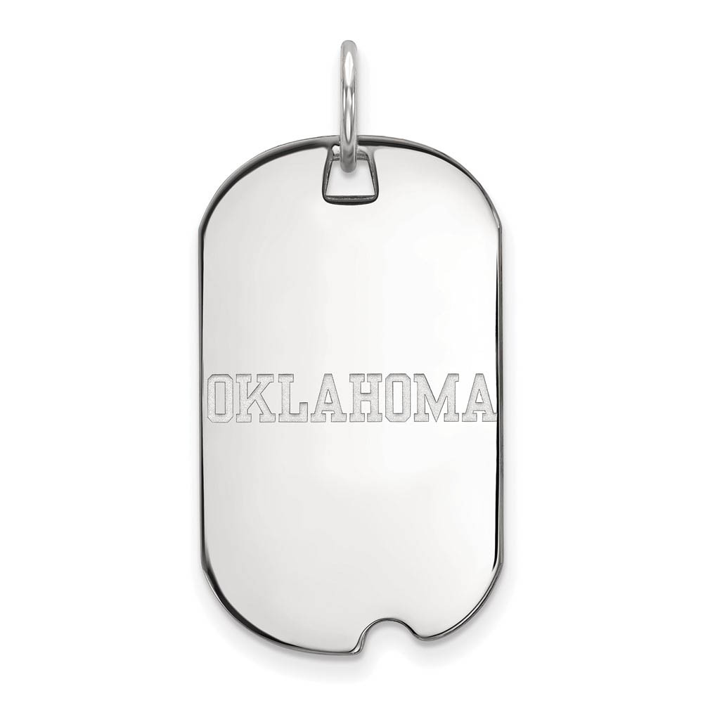 Sterling Silver U. of Oklahoma Dog Tag Pendant