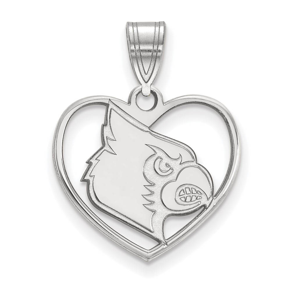 Sterling Silver U. of Louisville Heart Pendant