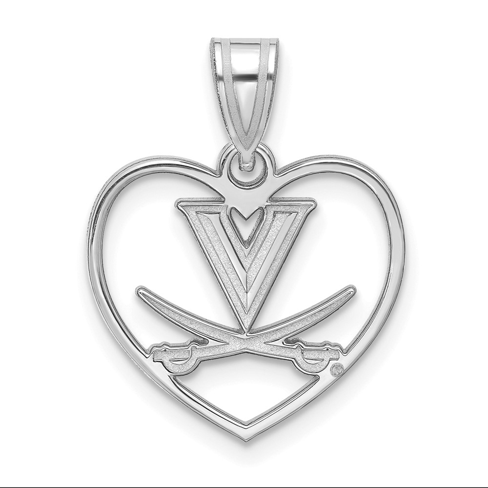 Sterling Silver U. of Virginia Logo Heart Pendant
