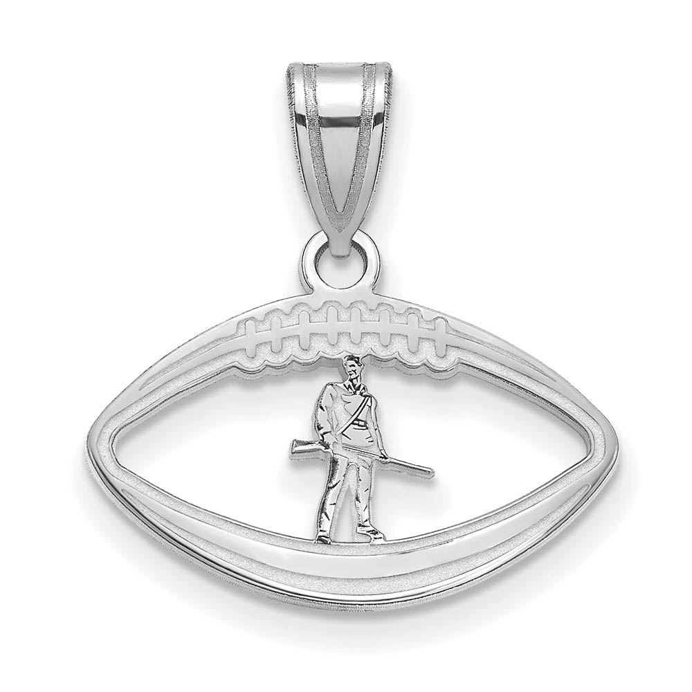 Sterling Silver West Virginia U. Mascot Football Pendant
