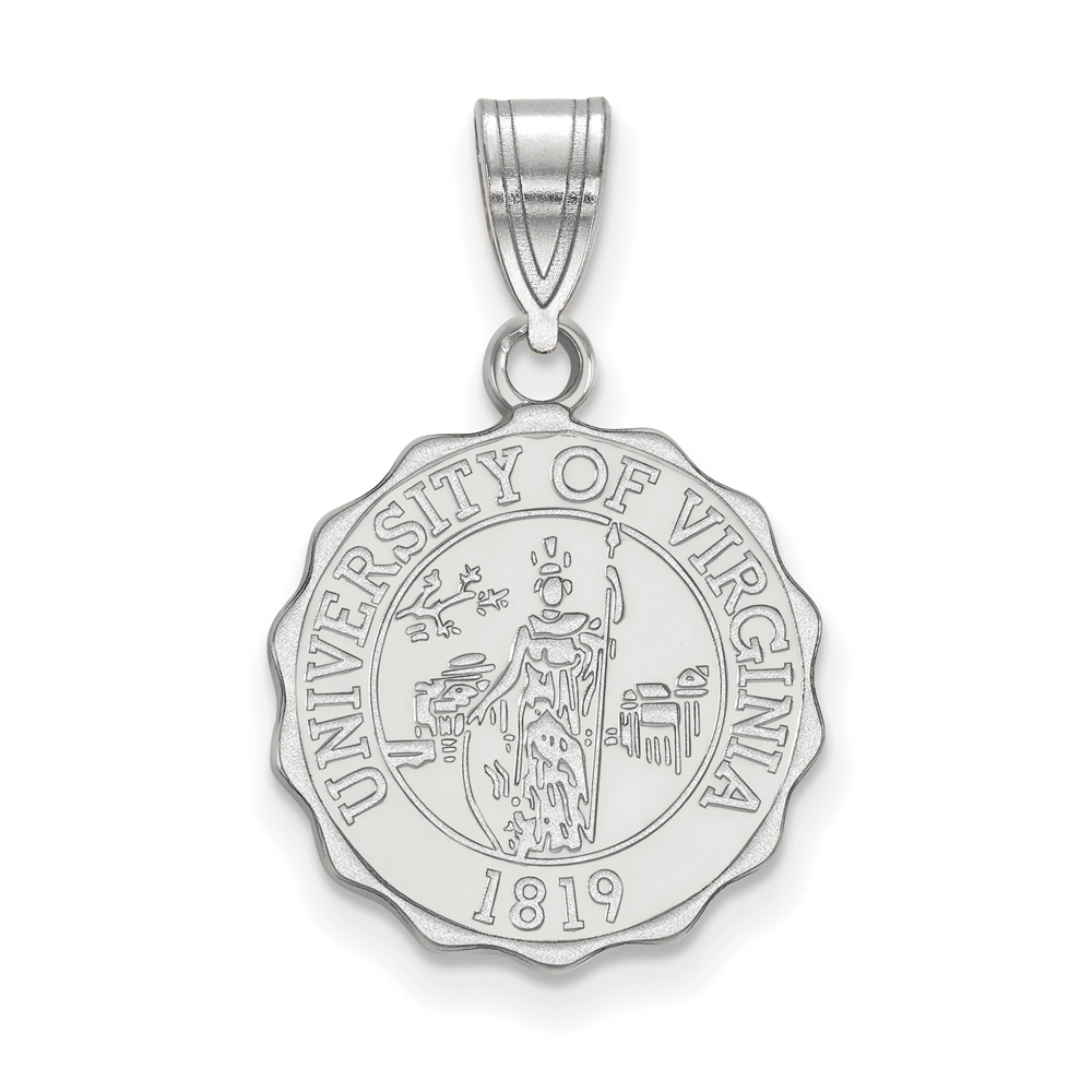 Sterling Silver U. of Virginia Crest Disc Pendant