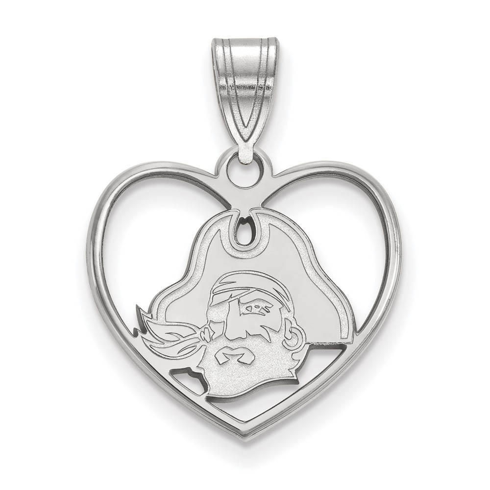 Sterling Silver East Carolina U Heart Pendant