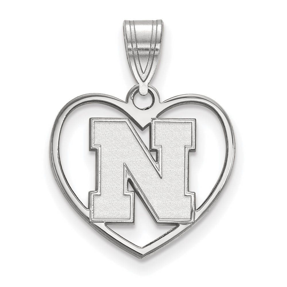 Sterling Silver U. of Nebraska Heart Pendant